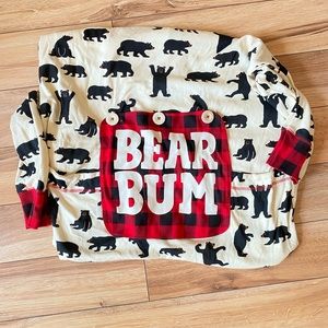 Little Blue House by Hatley, Union Suit / Sleeper, XL for Men, Black Bear print